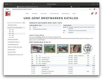 Shop: 2025-1021 -  UNO-Genf Briefmarken Katalog (Online-Version)